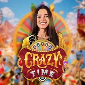Live Casino logo of Crazy Time from Evolution at Foxygold Casino