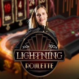 Lightning Roulette online game logo by Evolution on foxysgold.nl